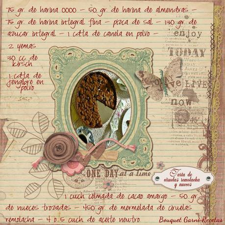 Tarta de ciruelas remolacha y nueces