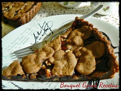 Tarta de ciruelas remolacha y nueces