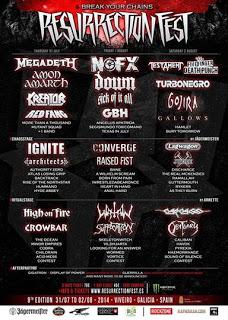 Últimas incorporaciones y cartel por días del Resurrection Fest 2014