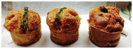 Bizcochito salado de verduras de temporada y bacalao