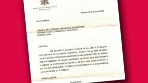 El Vaticano dijo que es falsa la carta que recibió Cristina de Francisco