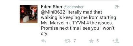 #EdenSher en conversaciones con #Marvel para interpretar a #MrsMarvel Eden Sher Ms.Marvel