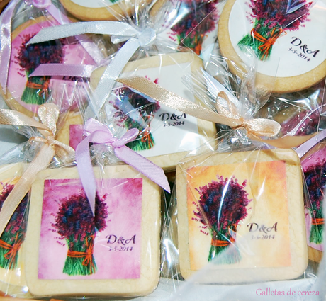 Galletas de boda ramo de lavanda