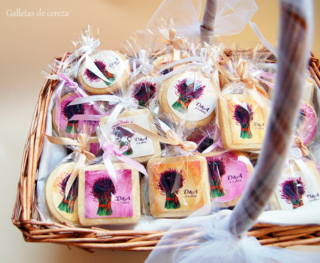 Galletas de boda ramo de lavanda