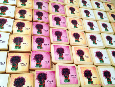 Galletas de boda ramo de lavanda