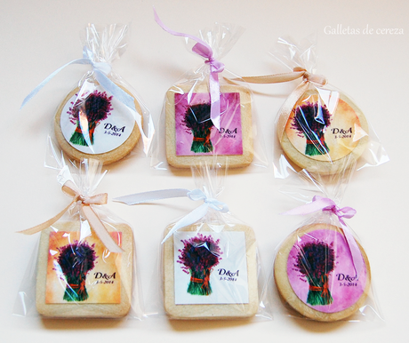 Galletas de boda ramo de lavanda