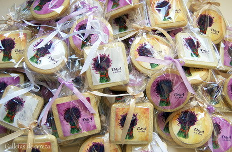 Galletas de boda ramo de lavanda