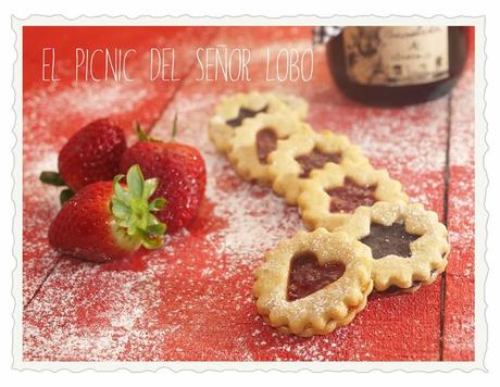 Galletas linzer para un San Valentín en Oz