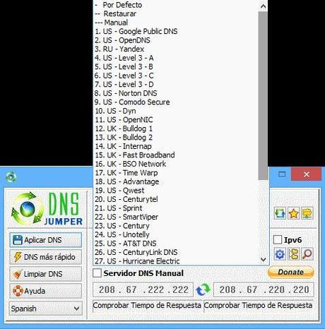 DNS Jumper Cambiar de DNS