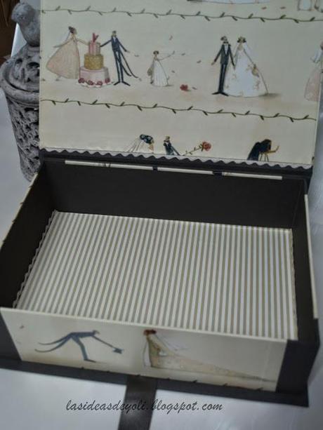 Caja y Porta CD para boda, en cartonnage.