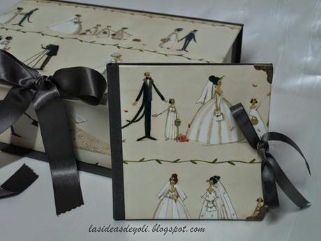 Caja y Porta CD para boda, en cartonnage.