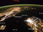 Península coreana noche desde espacio