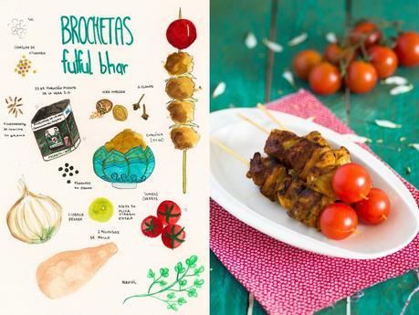 Brochetas de Pollo Fulfur Bhat o ¿como hacer la mezcla de especias de los pinchos morunos? #elasaltablogs