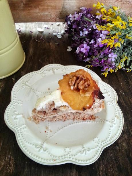 TARTA DE PIÑA DESHIDRATADA Y NUECES CARAMELIZADAS