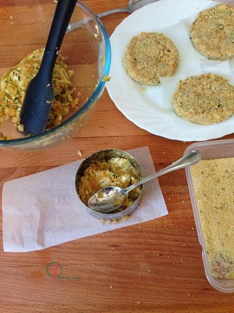 Hamburguesas picantes de calabacín y garbanzos