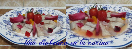 Cebiche de caballa con cebolla encurtida