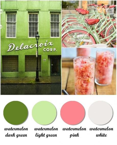 Colour board. Watermelon #pink #green #white