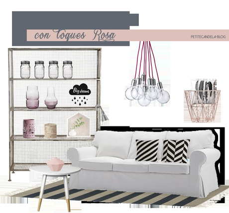 Ideas para un #salón nórdico con toque en rosa