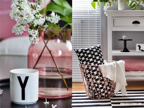 Ideas para un #salón nórdico con toque en rosa