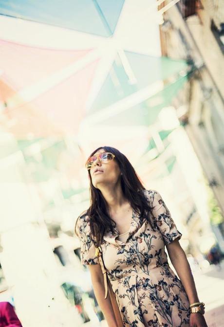 street style barbara crespo floral beige dress sheinside sheinsider fashion blogger outfit blog de moda