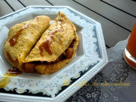 Tortilla con dulce de manzana