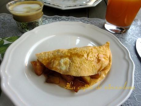 Tortilla con dulce de manzana