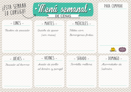 Menú Semanal para las cenas