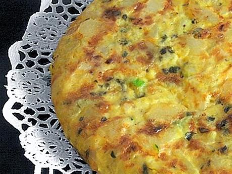 Tortilla de cebolla y calabacín