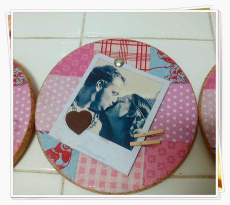 DIY: porta fotos redondo con bases de corcho.