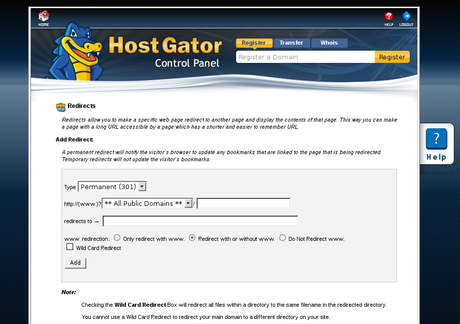 Como redireccionar un nombre de dominio en Hostgator