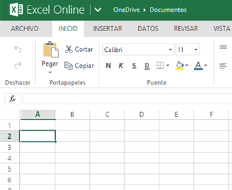 Entrar en Outlook y crear un documento Excel