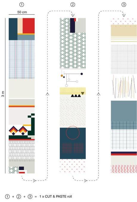Cut & Paste wallpaper: cortar y pegar sin normas ni desperdicios. 3 cut & paste