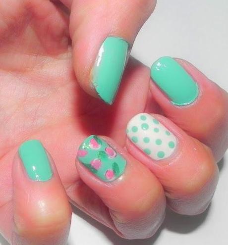 Maquillaje inspirado en nail art: Flores Vintage (look con Deborah)