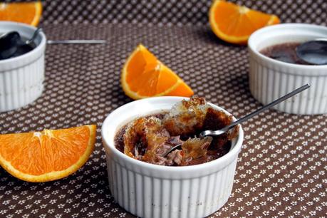 Creme bruleé de chocolate a la naranja