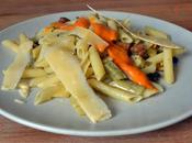 Macarrones agridulces chorizo vegano picante