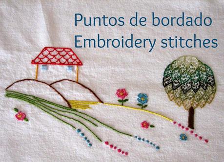 Puntos de bordado: punto de tallo / Embroidery stitches: stem stich