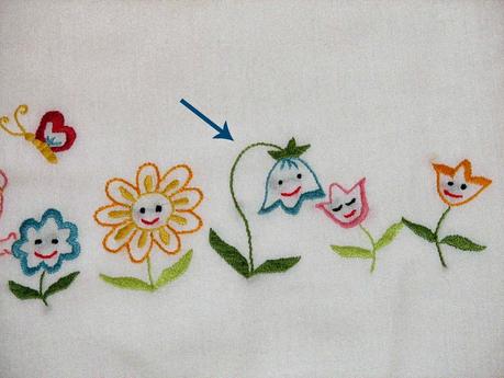 Puntos de bordado: punto de tallo / Embroidery stitches: stem stich