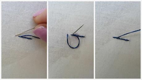 Puntos de bordado: punto de tallo / Embroidery stitches: stem stich