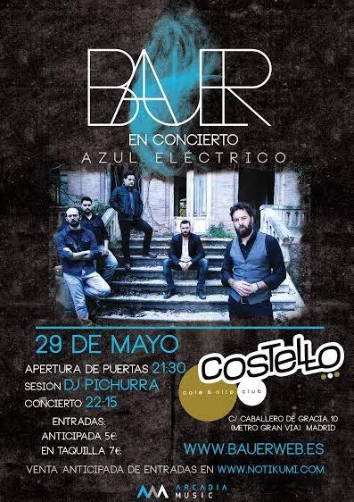 Discos, música y reflexiones cubrirá el concierto en Madrid de Bauer (29-05-2014)