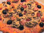 Pizza jamón dulce, salchichón champiñones