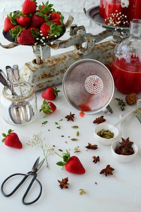 Sirope de fresas con especias Sirope de fresas con especias