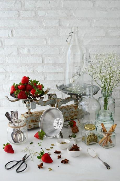 Sirope de fresas con especias Sirope de fresas con especias