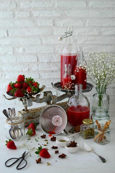 Sirope de fresas con especias Sirope de fresas con especias