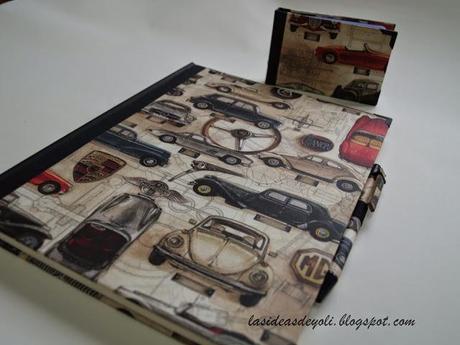 Agenda y tarjetero a juego en cartonaje.