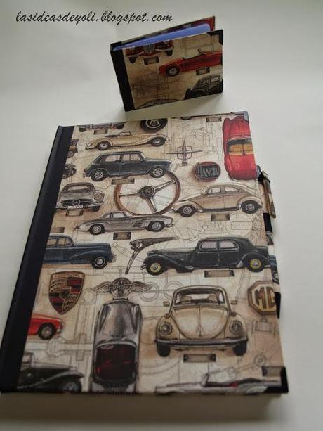 Agenda y tarjetero a juego en cartonaje.