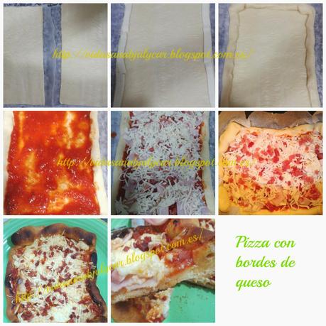 Pizza con bordes de queso
