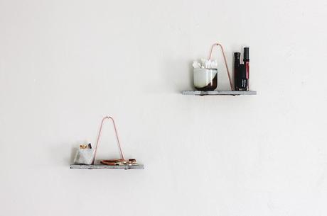 DIY: Mini estanterías de mármol y cobre