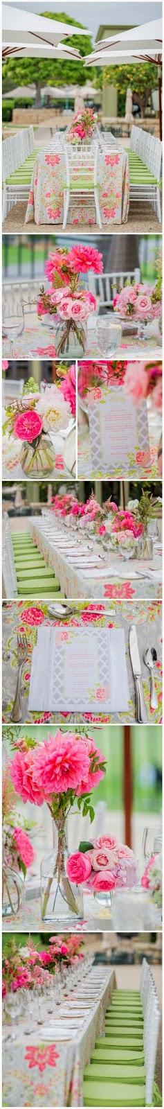 My Wedding Inspiration: verde y rosa para banquetes primaverales