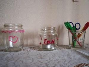 Tarros decorados con silicona