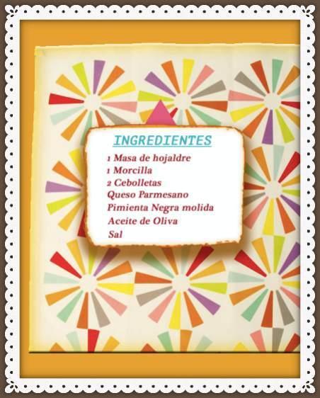 Caracola de hojaldre rellena de morcilla y pera Fotor